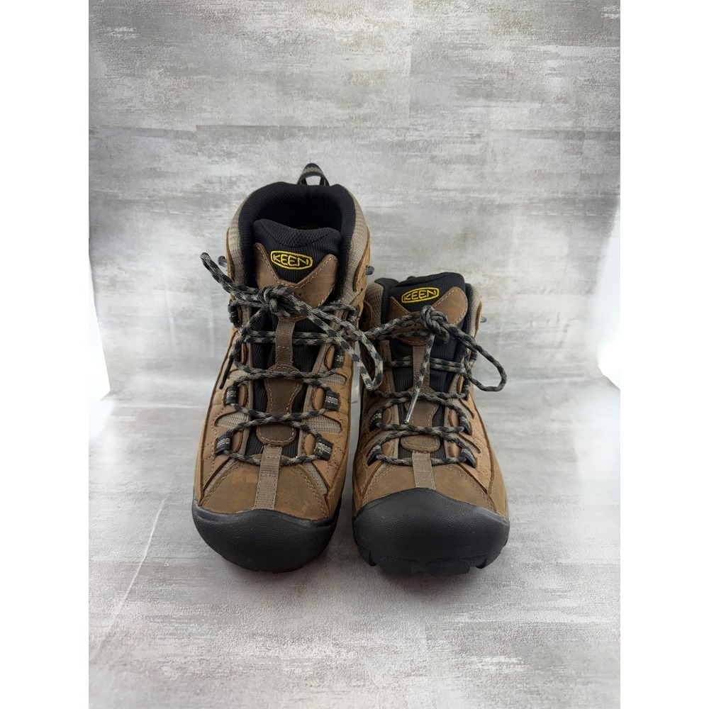 KEEN Targhee II Mid Waterproof Hiking Boots Men Sz 9 Brown Black 1008418